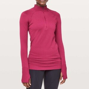 Lululemon Rest Less 1/2 Zip in Star Ruby / Star Ruby size 6